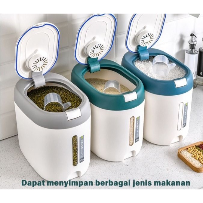 SHENAR , RICE BOX DISPENSER BERAS 10 KG 5 KG RICE DISPENSER TEMPAT WADAH PENYIMPAN BERAS RICE BUKET 