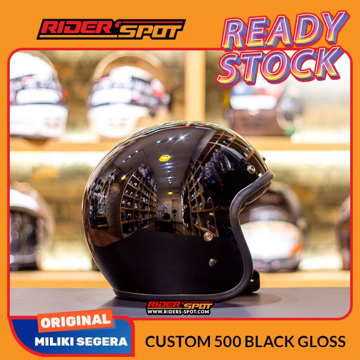 Helm BELL Custom 500 Gloss Black Classic Retro Helmet Original USA