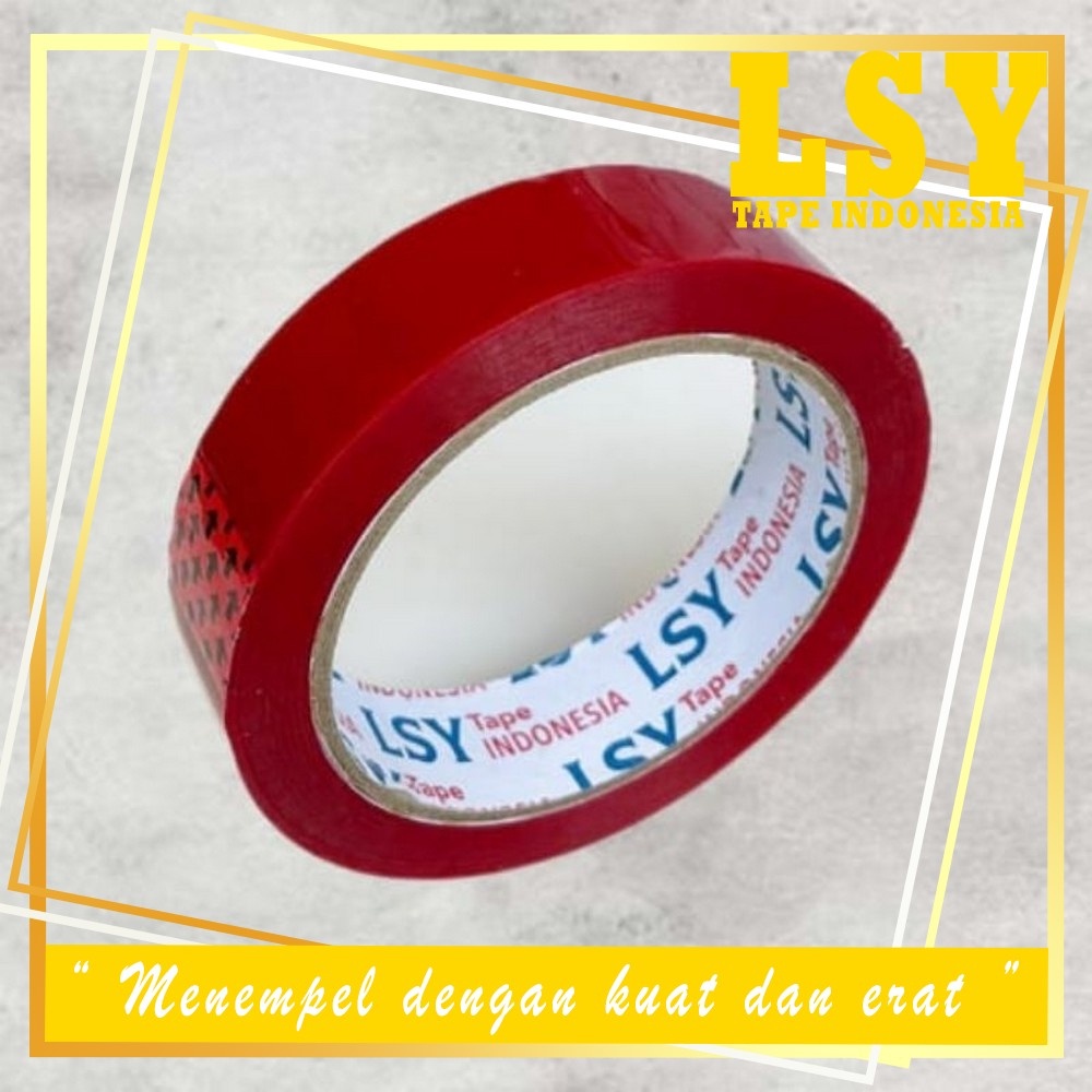 

LSY Lakban Merah 24mm x 80yard Full | Lakan Warna Warni Ketabalan 50mic