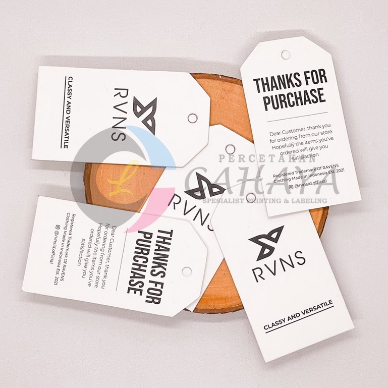 

Hangtag tebal 700 gram, Hangtag distro Premium