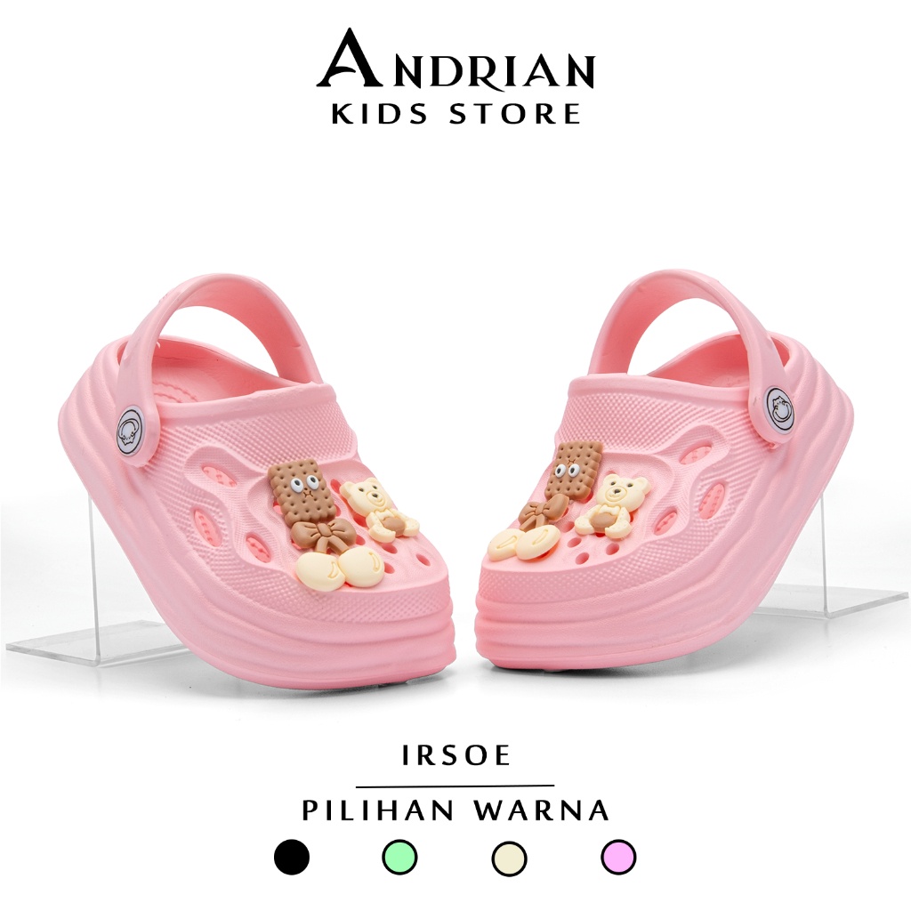 	 Cs New Irsoe - Sandal Anak perempuan baim karakter jibbitz biskuit 1-3 tahun	