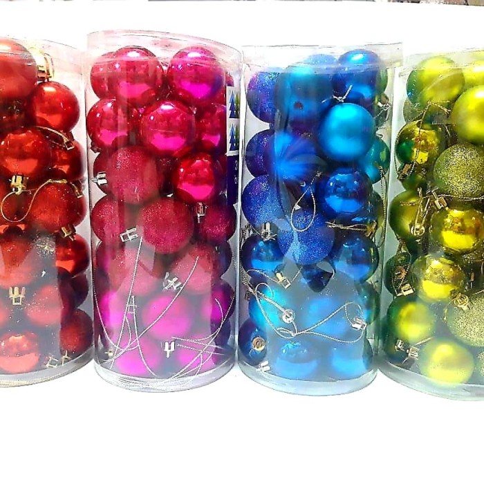 

Bola Natal 4 cm Merah Ungu Biru Pink Murah Isi 36 Hiasan Pohon Natal - 4CM 36 PC SILVE