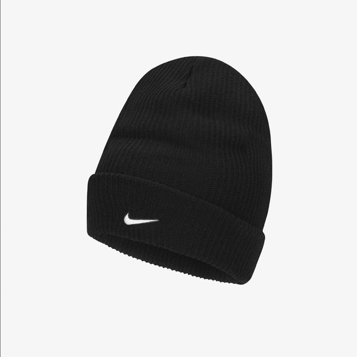 Nike NSW Utility Swoosh Beanie DV3342-010 Black Hitam Topi Original