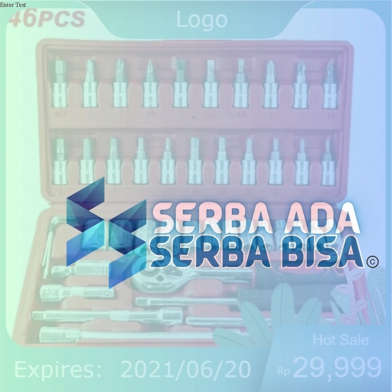 Sok Kunci Set 46pcs Kunci Shock Lengkap 1/4 Socket Universal Kunci Bengkel Kunci Set