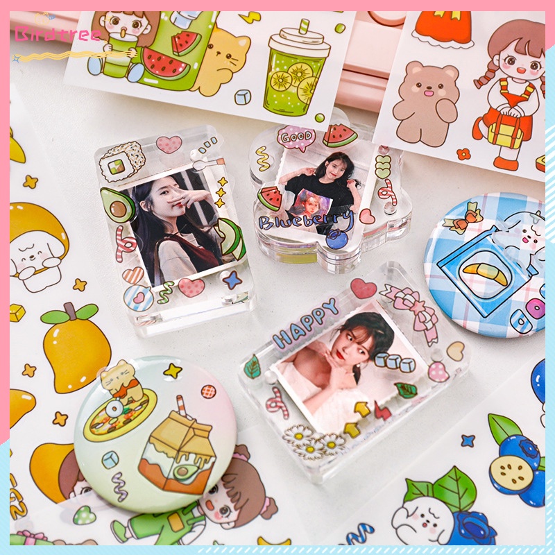 

[Readystock❤️COD]Stiker Ins Creative Cute Happy Girl Hand Ledger Siswa Kartun Album Diy Dekorasi Sticker