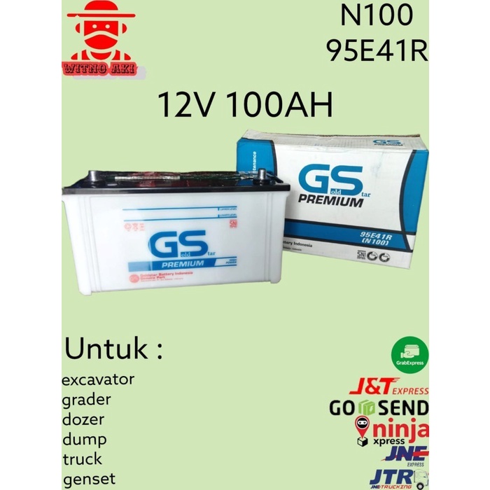 Accu / aki basah GS n100 12v 100ah 95e41r