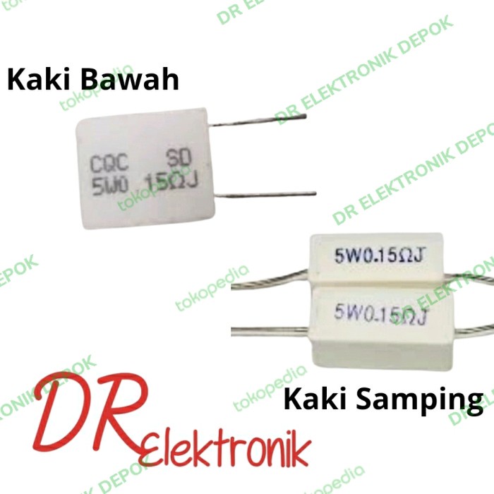 Resistor tahanan 5w 0,15ohm 0,15 ohm 5watt 5 watt 0.15rj 0.15 - Kaki Samping LA27