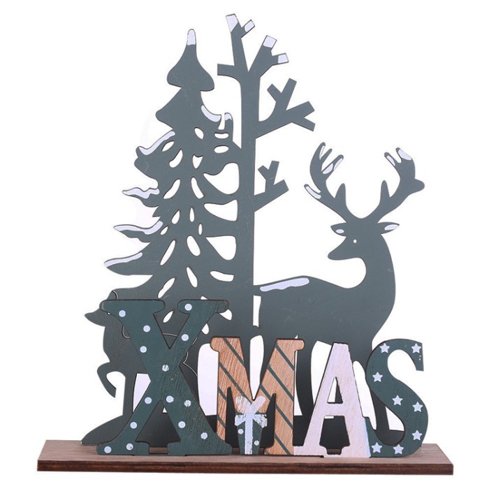 

Dekorasi aksesoris pajangan natal kayu rusa - 1