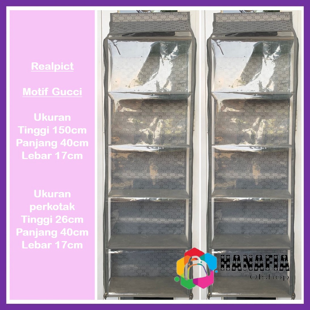 RAK TAS GANTUNG JUMBO MOTIF GUCCI | RAK TAS GANTUNG | RAK GANTUNG TAS POLOS | RAK SET 4IN1 | RAK GAN