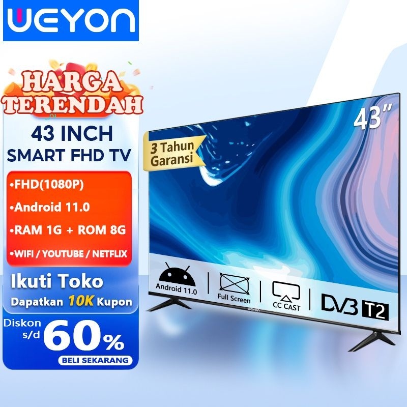 WEYON TV LED 43 inch smart tv digital Full HD Televisi