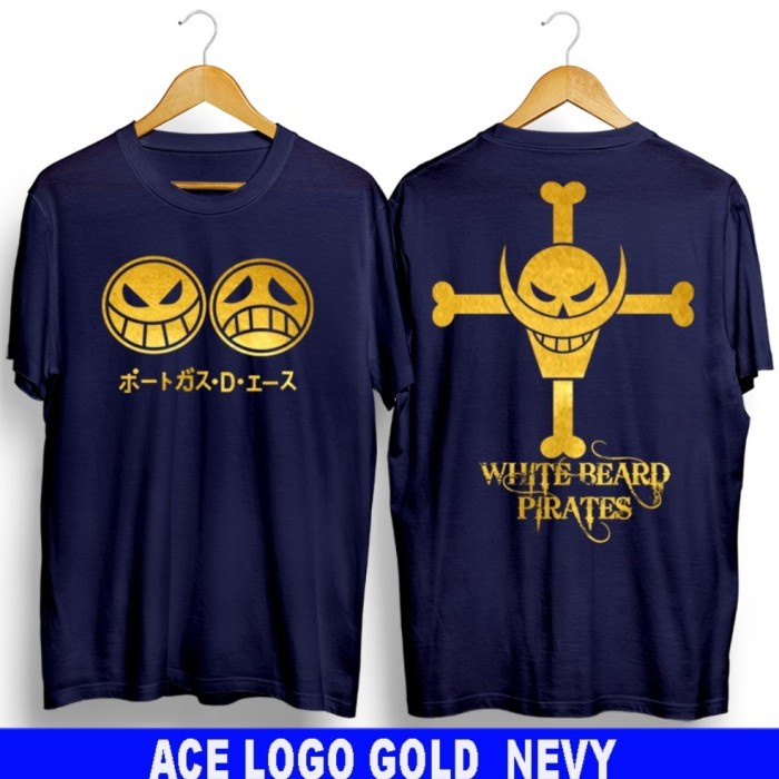 MURAH-  ACE /ONE PIECE/KAOS DISTRO ANIME - ACE LOGO NEVY- 1.2.23