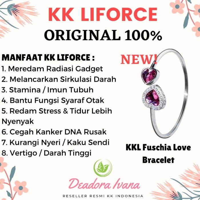 [ READY STOCK ] NEW Gelang KK LIFORCE Fucia Love KK Indonesia / ORIGINAL