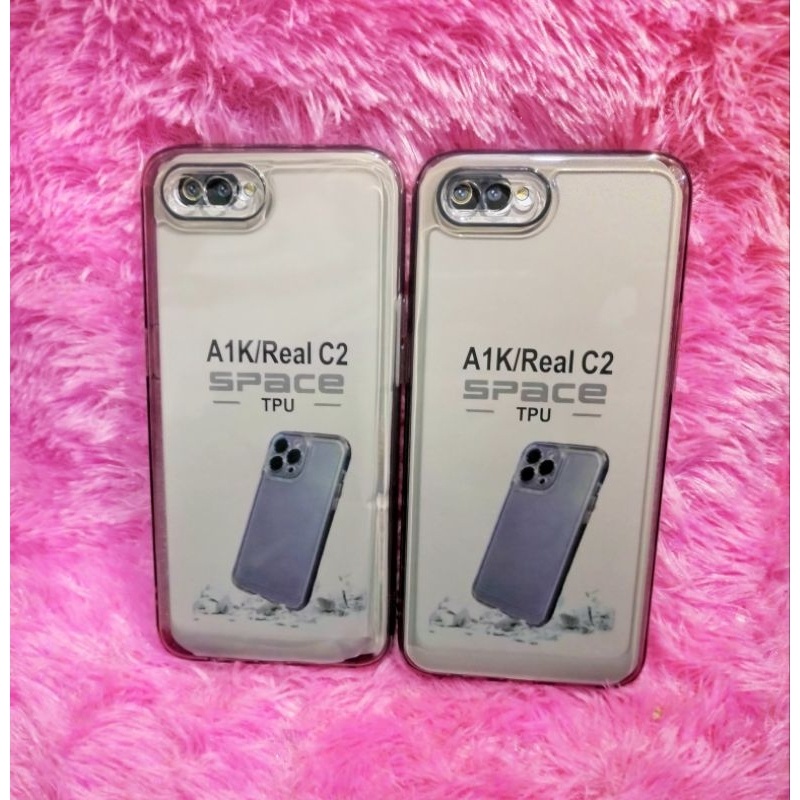 SoftCase Casing OPPO A1K C2 Silikon Clear Hitam Trasparan Pelindung belakang HP