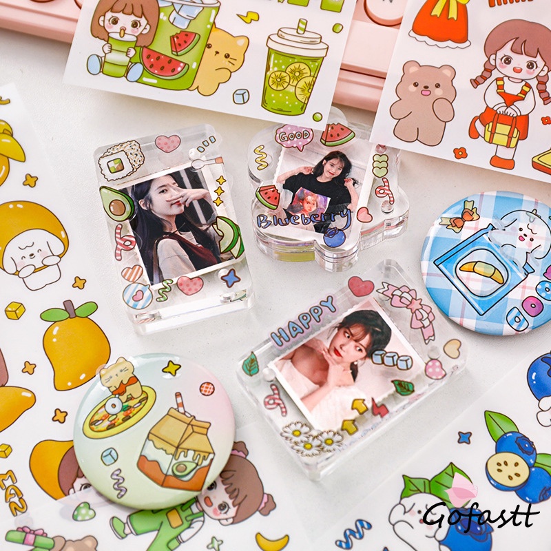 

Ins Creative Cute Happy Girl Hand Ledger Stiker Siswa Kartun Album Diy Dekorasi Sticker-G