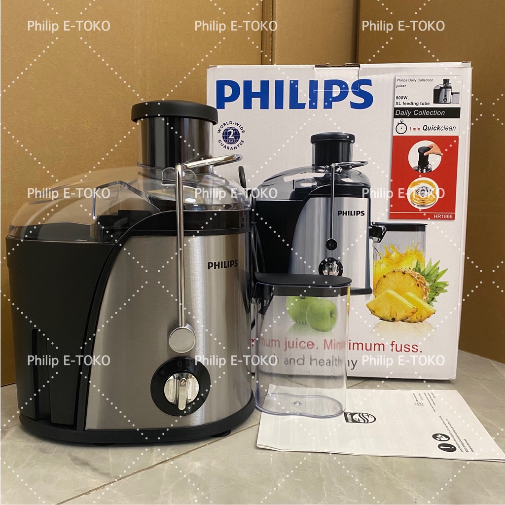 PHILIPS Juicer Extractor 800W HR1866 Juicer dan Blender Sentrifugasi Sayuran dan Buah Pembuat jus ru