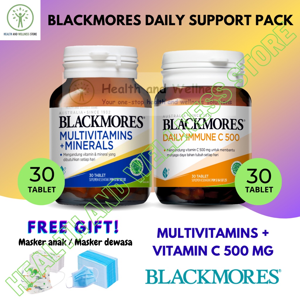 Blackmores Multivitamin Mineral Daily Immune Vitamin C 500 Mg 30 Paket