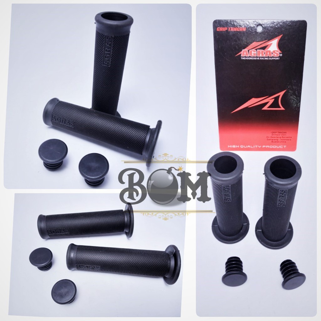 GRIP MOTOR BULU AGRAS HANDGRIP KARET BULU AGRAS HITAM