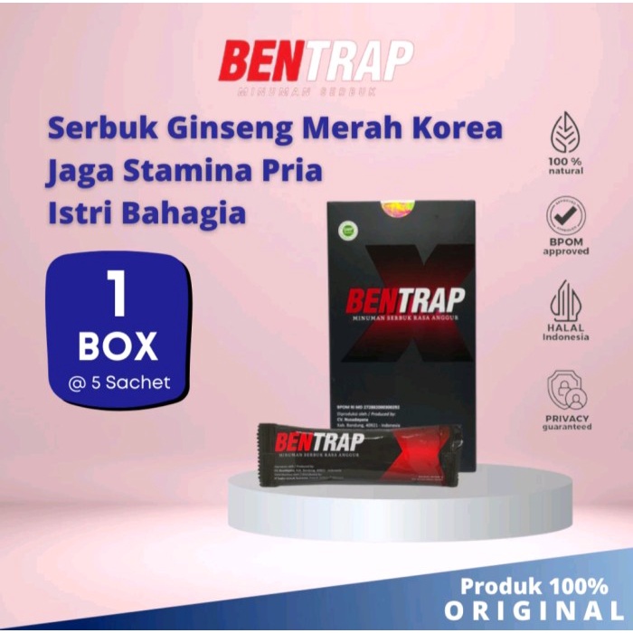 Bentrap Obat Stamina Pria Original Isi 5 Sachet