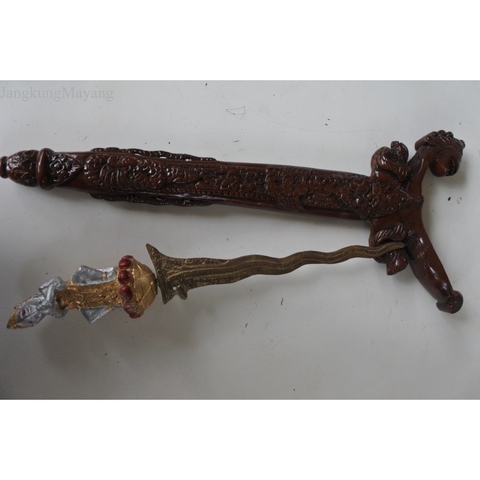 

Keris nagasasra kuningan warangka ukiran wfn8034 antik