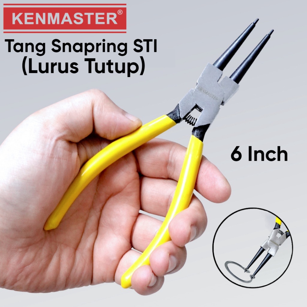Kenmaster Tang Snapring STI 6" - C Snap Ring (Lurus Tutup) 6 Inch Circlip Plier Murah