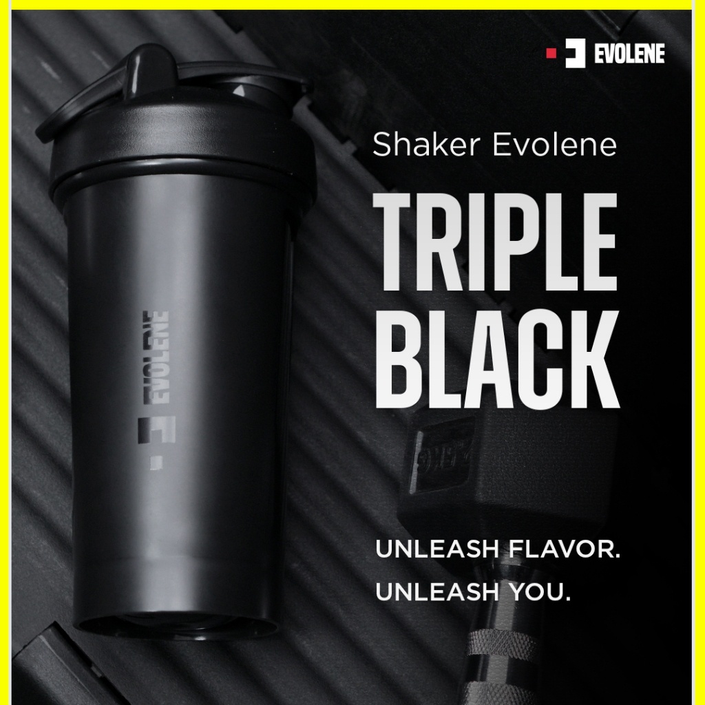 SHAKER TRIPLE BLACK OFFICIAL EVOLENE FOOD GRADE EVOLENE ORI SHAKER EVOLENE