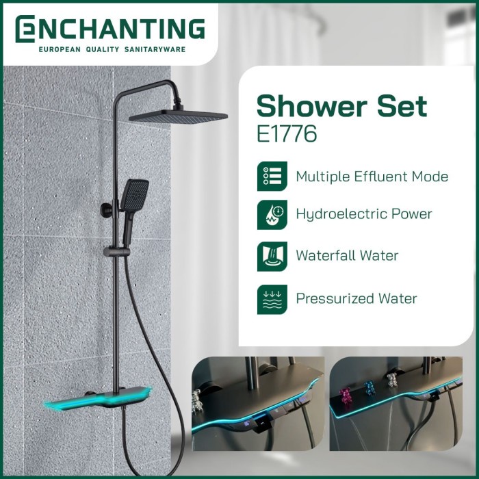 Smart Shower Set LED Suhu Digital Piano Europe Enchanting E1776