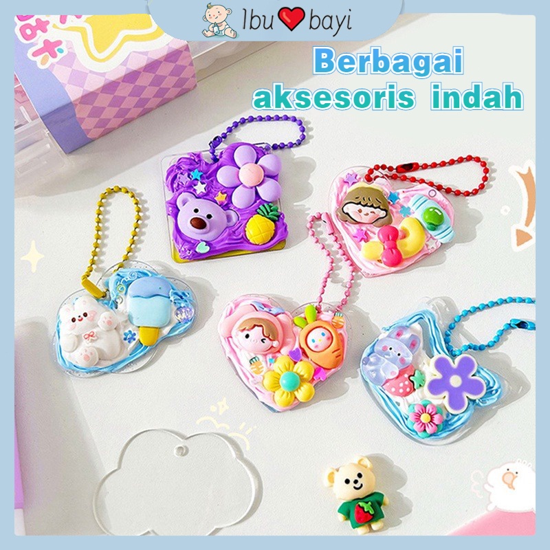 

DIY Gantungan Kunci Aklirik 122 PCS DIY Keychain Guka Set Aksesoris Liontin Kartu Stiker Luca Kotak Mainan Anak Perempuan Hadiah Ulang Tahun
