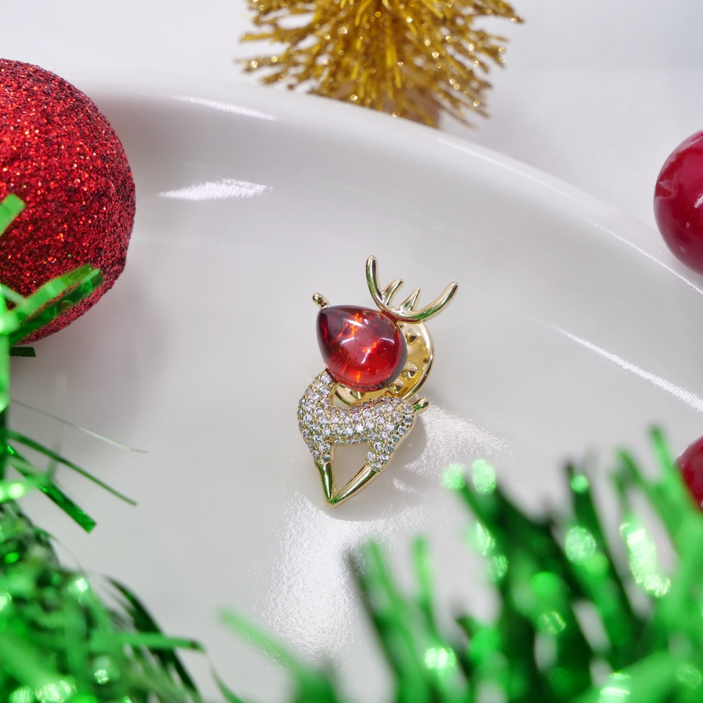 Xuping Bros Christmas Mata Warna Motif Rusa