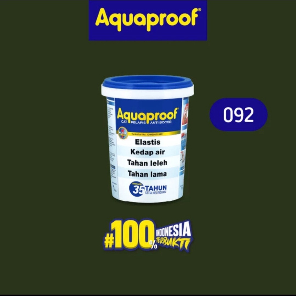 Aquaproof 1 Kg 092 Hijau Daun Dark Green Cat Pelapis Waterproofing Anti Bocor No Drop