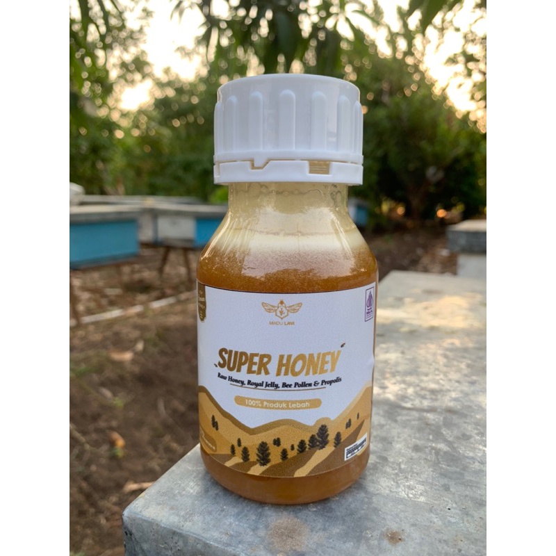 

Madu Lavi Super Honey mix Raw honey Royal Jelly Beepollen dan Propolis kemasan 350gram