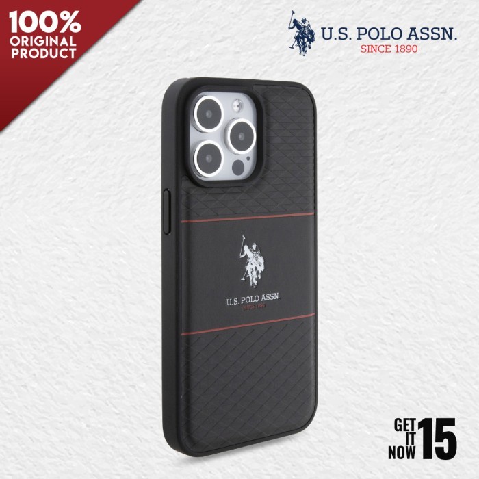 Casing Case IPhone 15 Pro Max 15 Pro USPA HS Pattern Stripes Cover Premium Ultra Slim ORIGINAL