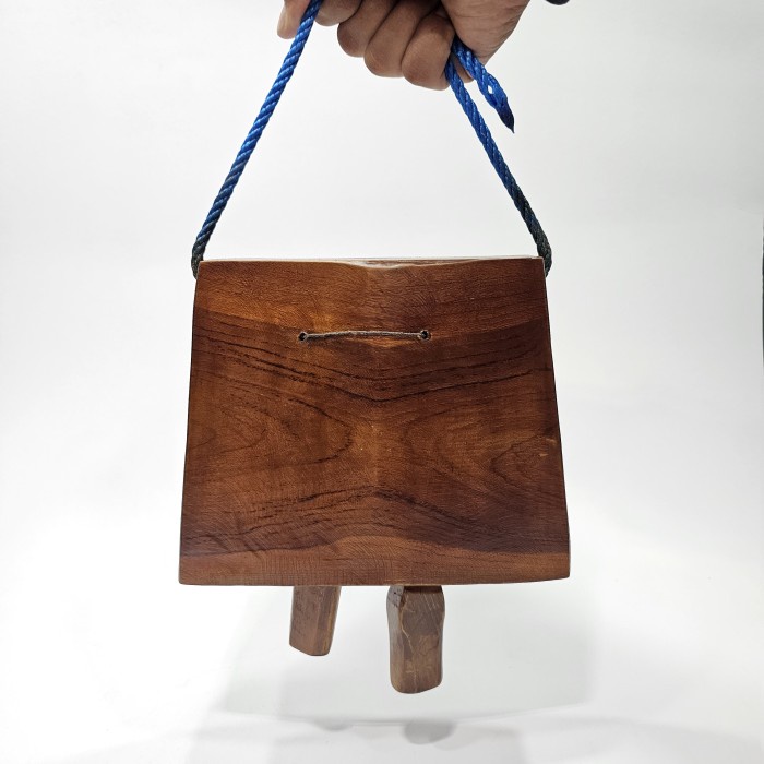 Lonceng Angin Kalung Klontongan Sapi Kayu Jati Vintage Klasik Antik