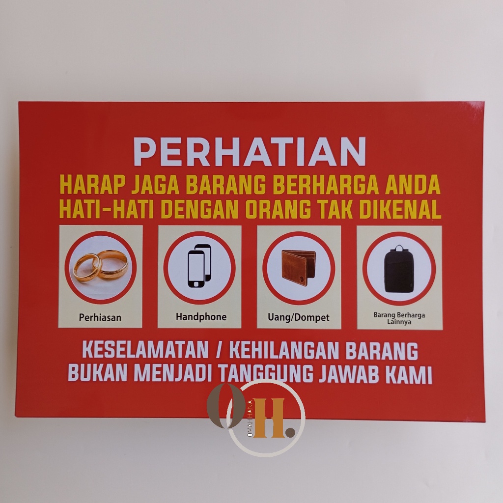 

Stiker Jaga Barang dan Bawaan Anda - Stiker Peringatan RS