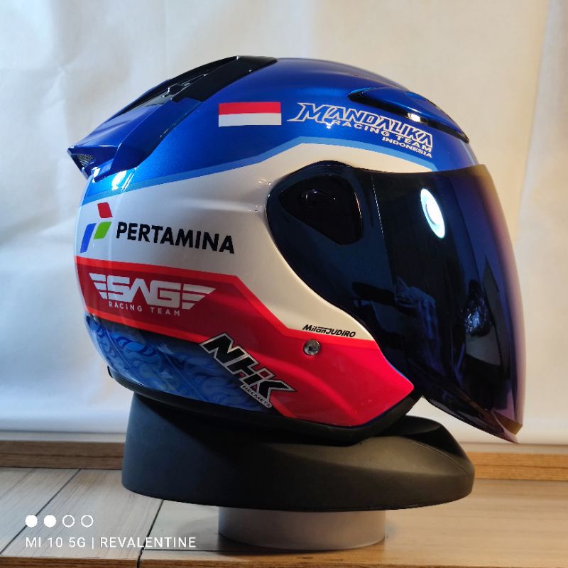 NHK R6 x MANDALIKA Limited Edition PAKET GANTENG ORIGINAL | HELM HALF FACE SPECIAL PERTAMINA RACING 
