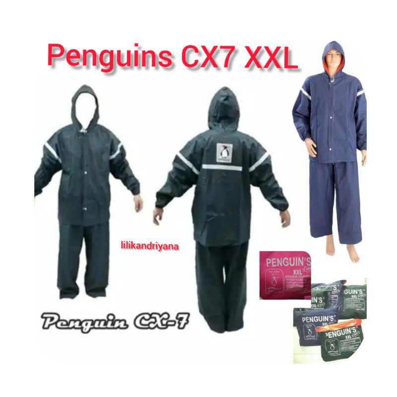 Grosir original jas hujan penguin CX7 jaket celana size L, XL, XXL