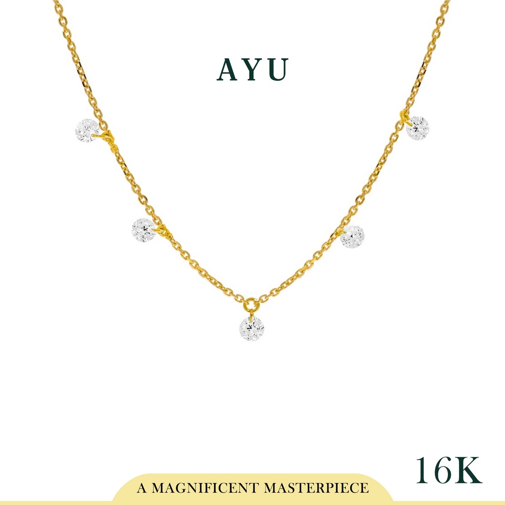 AYU Kalung Emas Korea - 5 Candy Pop Chain Necklace 16K Yellow Gold