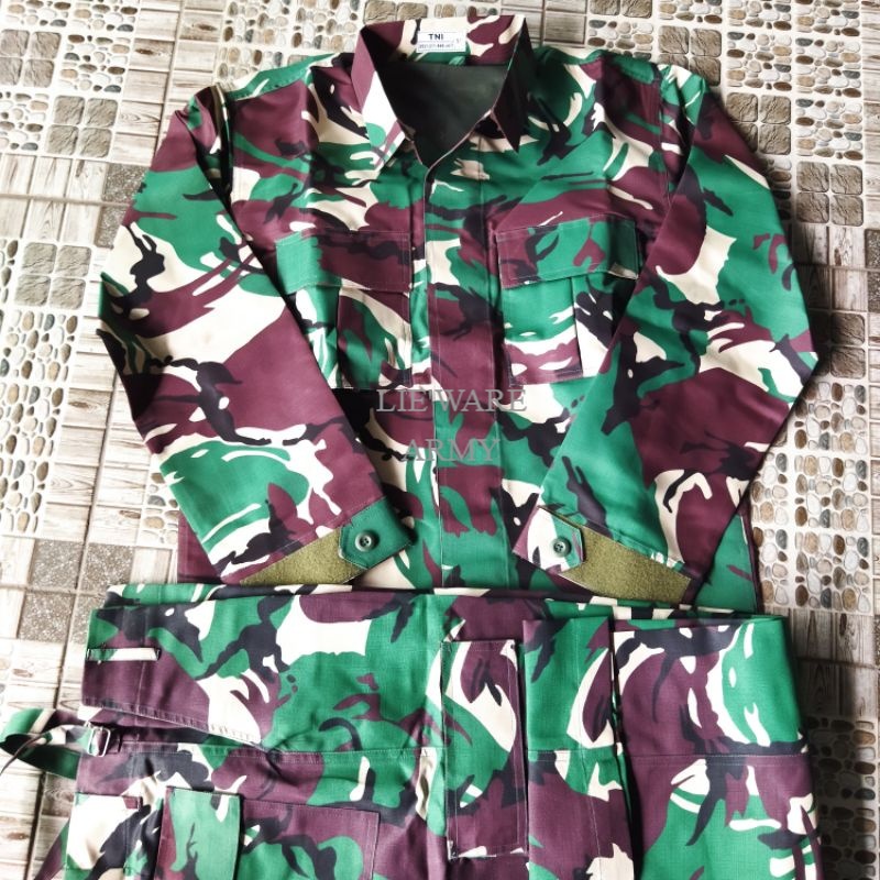 Baju Pdl Setelan Tni Bahan Semiwoll Pelbed Baloteli Fullpuring Dan Kain Keras/pdl Velbet Semi Woll B