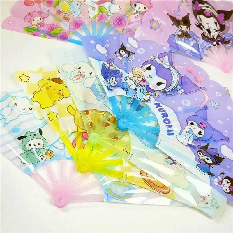 Kipas Tangan Lipat Sanrio Karakter / Kipas Tangan Tebar Karakter Hadiah Sovenir Kipas Tangan Aneka K