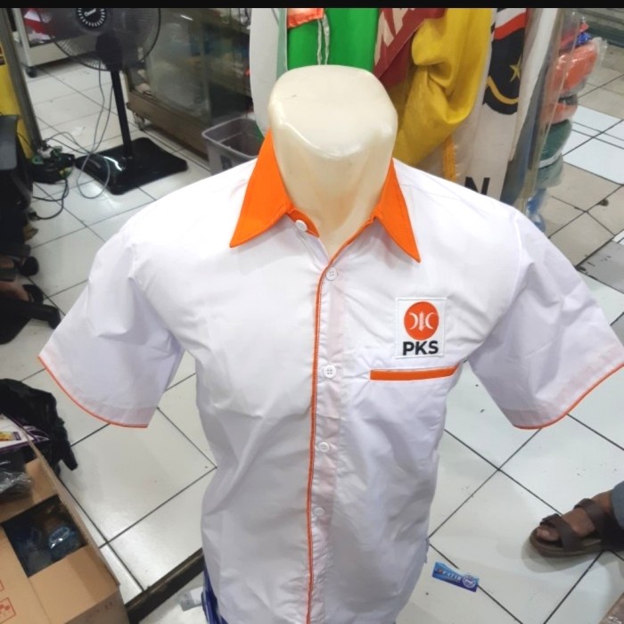 Kemeja PKS Kemeja Partai PKS New - PUTIH ORANGE, M