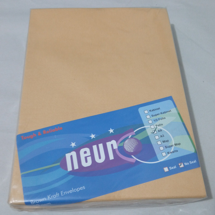 

Amplop Coklat Ukuran A4 Neuro ( 30 x 22 cm ) NON SEAL
