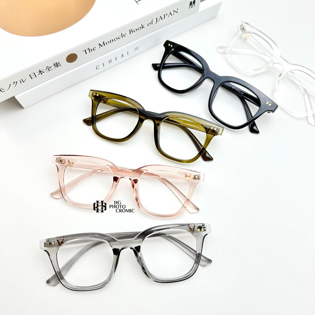 Frame Kacamata Vincent Unisex Glasses dengan Lensa Blueray Photocromic Bluecromic Eyewear Antiradias