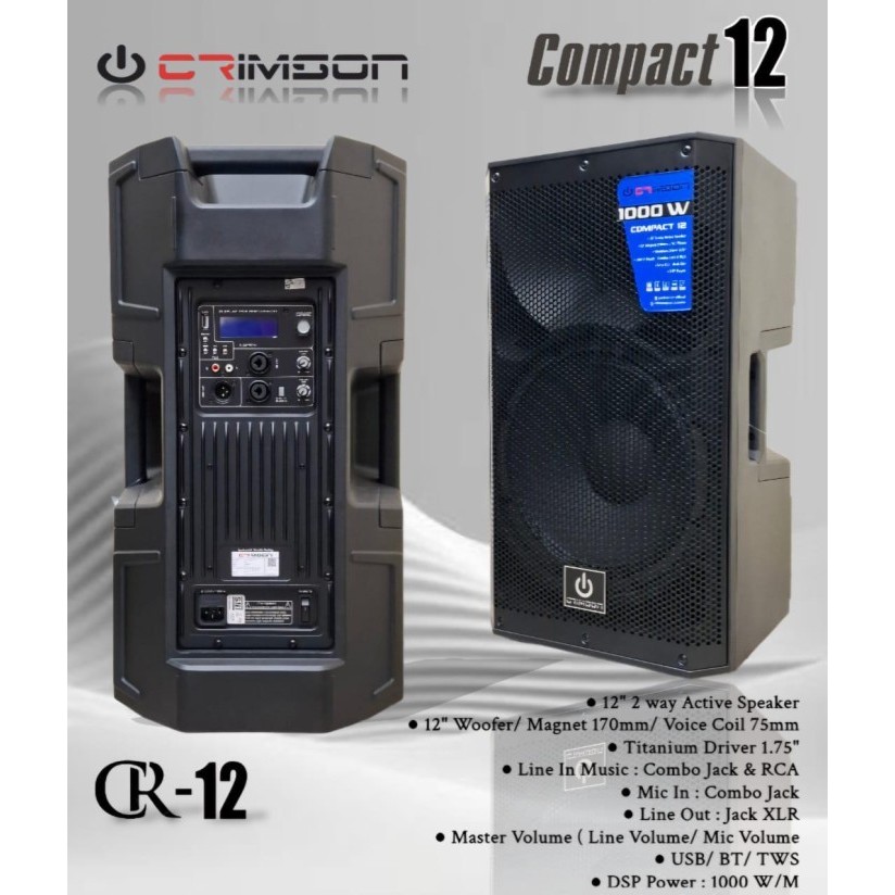 Grosir SPEAKER PORTABLE CRIMSON 12 INCH CR 12 COMPACT 12 2pcs