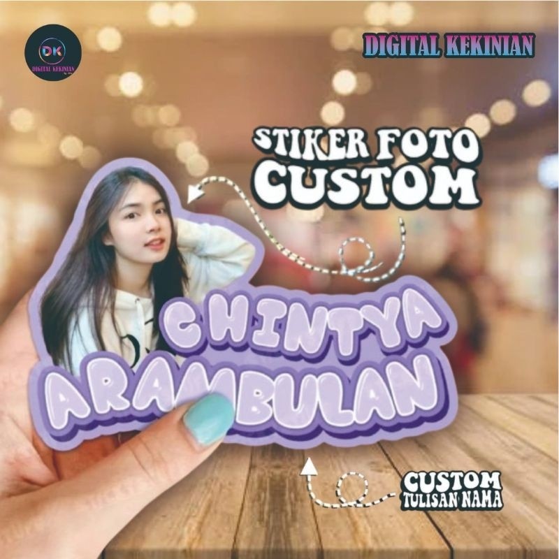 

(BISA 1PCS) STIKER CUSTOM BEBAS FOTO DAN TULISAN/ Stiker foto /Stiker foto buat ayang