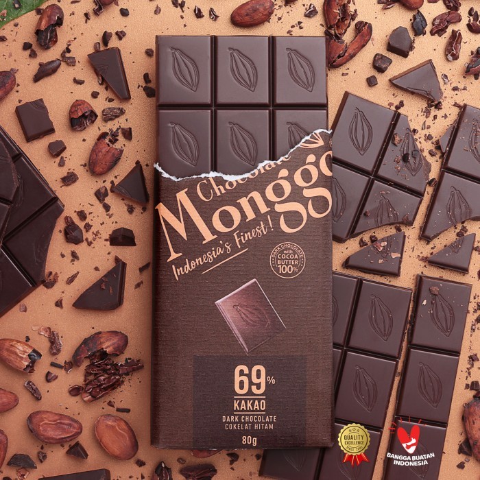 

READY STOCK!!! Super Healthy Dark Coklat 100% 80g | Chocolate Monggo | Keto Friendly - Dark 69% Cocoa