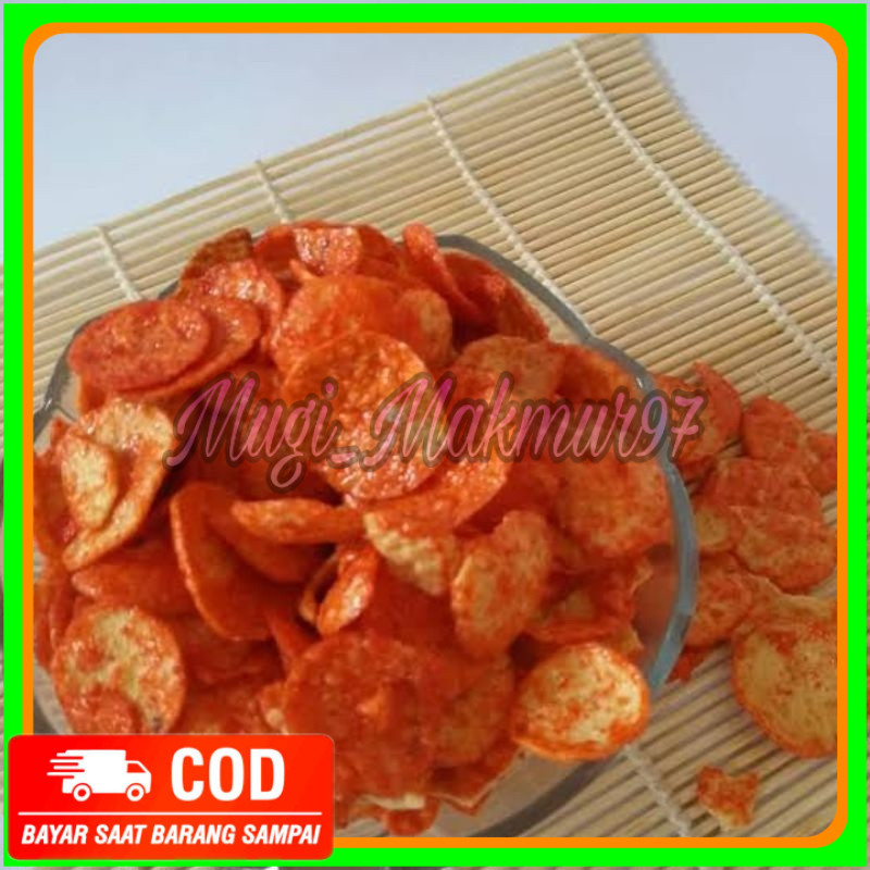 

1 Kg Opak Medan Pedas Manis Keripik Opak Singkong Mini Snack Camilan Cemilan Viral