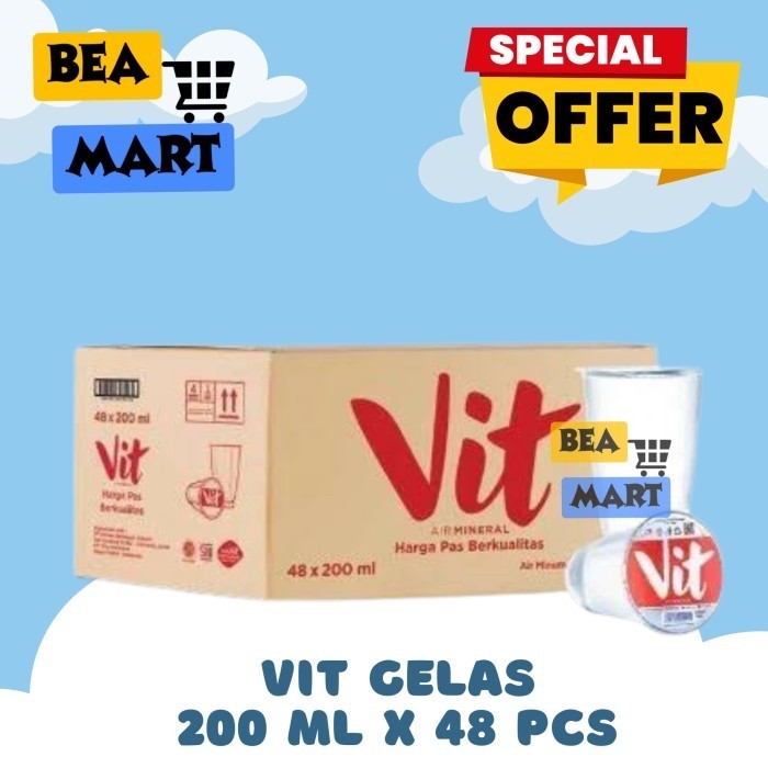 

Vit Gelas 220 ml 1 Dus Isi 48 Botol | Air Mineral Cup 220ml Murah