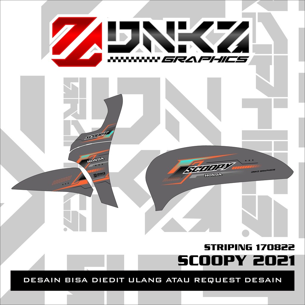 Stiker Scoopy New 2021 Decal Striping Scoopy 2021 Premium Racing ST170822