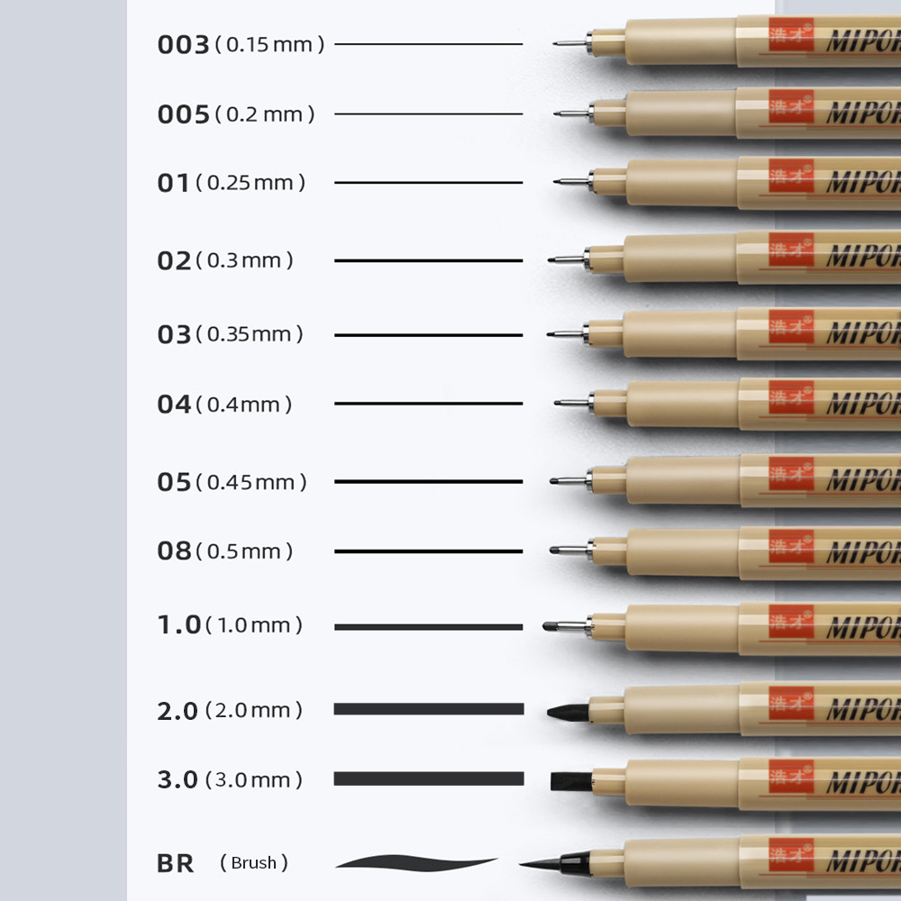 

TISHRIC Waterproof Hand-Drawn Sketch Sketching Pen Micron Liners Needle Pen Fineliner Drawing Liner Art Micron Marker Pen