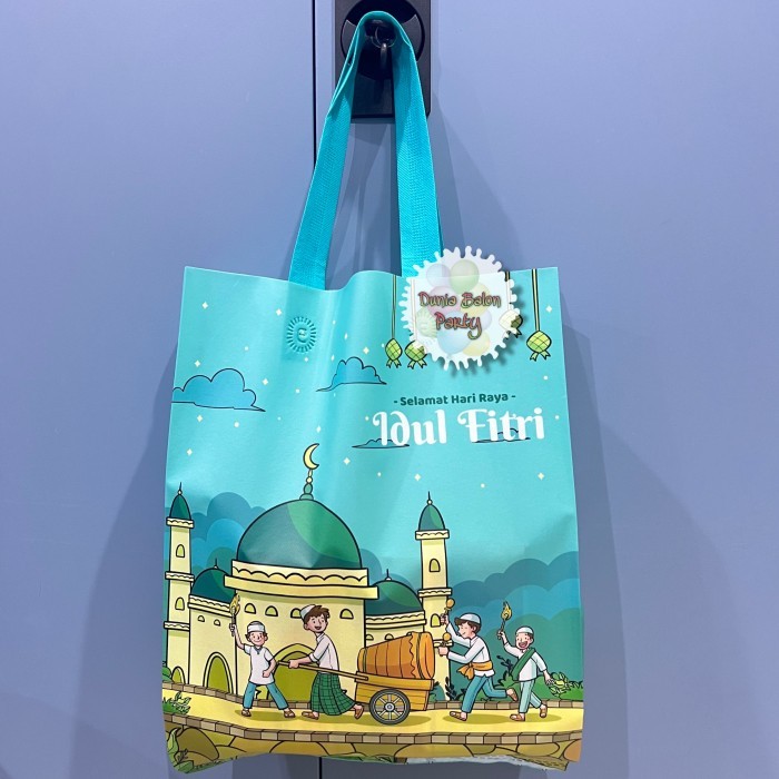 

( ISI 12 ) Tas Souvenir Lebaran / Goodie Bag Idul Fitri Laminasi M - Tosca