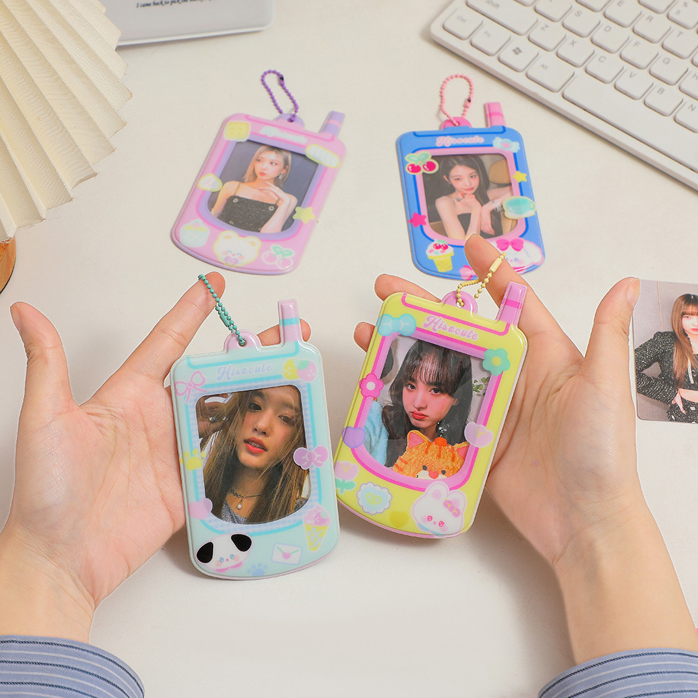 

Kawaii Mobile Phone Shape Photo Card Holder Cartoon Idol Photo Protective Display Photocards Protective Holder School Stationery